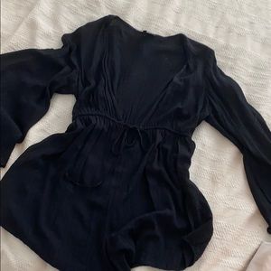 olivaceous black playsuit